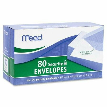 MEAD SECURITY ENVELOPES, NO. 6-3/4, WH, 80PK MEA75212